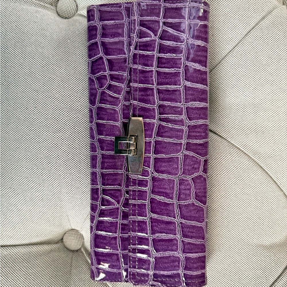 Purple Croc-Embossed Wallet